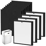 4 Pack K06 H13 True HEPA Replacement Filter Compatible with HEARBOBO K06 Air Cleaner Purifier with 8pcs Fine Mesh Washable Pre-filter
