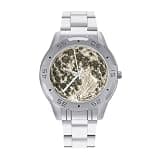 NTVOWPZO Three-Hand Analog Stainless Steel Watches for Men Easy Reader