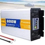 VTCMKAZYT Pure Sine Wave Inverter Dc 12V 24V 48V 60V to Ac 110V 220V 3000w 4000w 5000w 6000w 8000w Power Car Converter(6000W,60Vto220V)