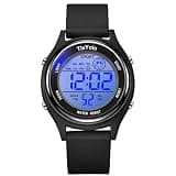 TixYolo Kids Digital Watch for Girls Boys,50M Waterproof Outdoor Easy Read Sport Wristwatch with Stopwatch & Alarm,Soft Strap Learning Time Watch for Children Age 5‑12,Ideal Gift for Christmas School