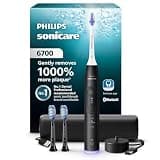 Philips Sonicare 6700 Series Electric Toothbrush - Next-Generation Sonicare Technology, Pressure Sensor, 9 Brushing Settings, SmarTimer, BrushPacer, 21-Day Runtime, Travel Case, Black, HX7411/06