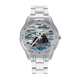 FekiLoot Watches for Men Big Face Stainless Steel Wristwatch Casual Watch