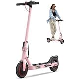 iScooter Electric Scooter, 18 Mph Top Speed, 12 Miles Long Range, Commuting Electric Scooter with Cuise Control, Double Braking Systems Escooter for Adults and Teens - i8 Pink