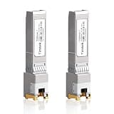 Timaxk 10G SFP+ to RJ45 Transceiver, 10GBase-T Copper Ethernet Module, 30m Over Cat6a/Cat7, Compatible with Cisco SFP-10G-T-S, Ubiquiti UACC-CM-RJ45-MG, MikroTik S+RJ10, Netgear, QNAP, 2 Pack