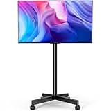 HOLMAXD Mobile TV Cart Rolling TV Stand for 23-65 Inch LCD LED OLED 4K Smart TVs up to 110lbs, Height Adjustable Portable AV Cart with Wheels and Tilt Mount, Outdoor TV Stand Mount, Max VESA 400x400mm