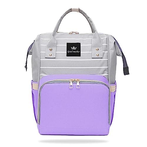 BEMBIKA Diaper Bags For Mom And Dad Kids Diaper Bags For Travel Backpack For Multi-Function Waterproof And Large Capacity-(Lining Purple)