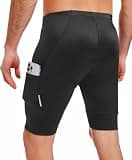 qualidyne Men's Cycling Shorts 4D Padded Bike Biking Shorts Road Riding Bicycle UPF 50+ Cycle Shorts Pockets Black