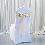 TFGAJKKKKK Chair Sash Long Tail Bow Tie Sash Spandex Ribbon Wedding Chair Decoration-Pink(Champagne)