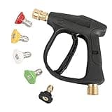 Sooprinse High Pressure Washer Gun,3000 PSI Max with 5 Color Quick Connect Nozzles M22-14 Hose Connector 3.0 TIP