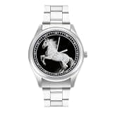 FodPand Mens Stainless Steel 3-Hand Analog Watch Easy Reader 40mm Dial
