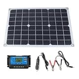 20W Monocrystalline Semi-Flexible Solar Panel, 12V/18V DC & 5V Dual USB Output, Weather-Resistant Portable Solar Charger for RV, Boat, Car Battery and Off-Grid Camping (Single Board)