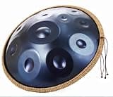 Vibrant Electroplated Blue 22 Inch 10-Note D Minor Handpan Drum, Premium Stainless Steel 440HZ Tuned Hand Drum for Yoga Meditation, Sound Therapy & Music Gift with Carry Bag, Mallets and Stand