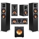 Klipsch Reference 5.1 Home Theater Pack with 2X R-620F Floorstanding Speaker, 12SW Subwoofer, 52C Center Channel and -41M Bookshelf, Black