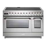 Verona VUFSIE487DSS 48 inch Ultima Collection Induction Range with 7 Elements, Griddle, 6.5 cu. ft. Total Oven Capacity, Bridge Control, Digital Clock in Stainless Steel