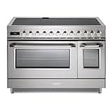 Verona VUFSIE487DSS 48 inch Ultima Collection Induction Range with 7 Elements, Griddle, 6.5 cu. ft. Total Oven Capacity, Bridge Control, Digital Clock in Stainless Steel