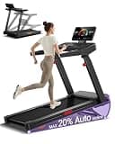 Foldable Incline Treadmill with 20% Auto Incline for Small Spaces Apartments, 3.5HP 400LBS Capacity Under Bed Treadmill, Portable Running Machine for Home Workout