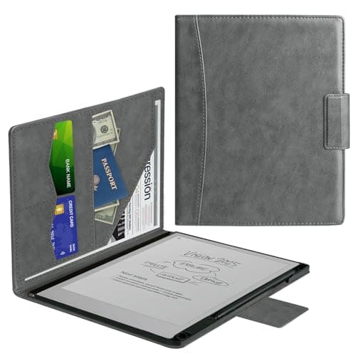 Zspeed Premium PU Leather for Remarkable 2 Case with Pen Holder, Compatible with Remarkable 2 Tablet 10.3"(2020 - Slim Folio Cover, Folder Design, Business Protective Remarkable 2 Folio, Grey