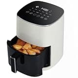 Sweetcrispy 6QT Air Fryer with Window, Square Airfryer Oven 12-in-1 for Family, 400°F Rapid Air Crispy Technology, Roast Bake Dehydrate, Nonstick & Easy-Clean Basket,Off-White