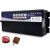 Pure Sine Wave Inverter 3500W 5000W 6000W 8000W 10000W 12000W 16000W Car Power Inverter DC 12V 24V 48V 60V 72V to 240V Converter with Remote Control for RV, Off Grid Solar System