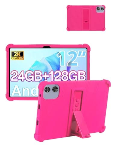 for FiryMid P108-A116C 12 inch Tablet Protective case, Shockproof Lightweight Silicone Protective Cover with Stand, Child-Friendly Protection, Easy to Clean Design,Hot Pink