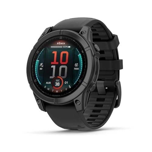 Garmin fēnix® E – 47 mm, AMOLED, Premium Multisport GPS Smartwatch, Long-Lasting Battery Life, Slate Gray Steel with Black Band