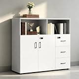 YCZYCZ Lateral File Cabinet with Lock, Metal Office Storage Cabinet, 2 Drawer Lateral File Cabinets for Home Office, A4 Letter Size, Heavy Duty Steel Filing Cabinet for Documents Storage