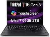 Lenovo ThinkPad T16 Gen 3 Business AI PC Laptop (16" FHD+ Touchscreen, Intel 12-Core Ultra 7 155U (> i7-1355U), 64GB DDR5 RAM, 2TB SSD), 2x Thunderbolt 4, Fingerprint, 5MP Webcam, Backlit, Win 11 Pro