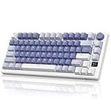 RK ROYAL KLUDGE M75 Mechanical Keyboard with OLED Smart Display and Volume Knob, 2.4G/USB-C/BT Gasket Mounted 75% Layout Wireless Gaming Keyboard with 81 Keys, RGB Backlit Hot-Swappable Brown Switch