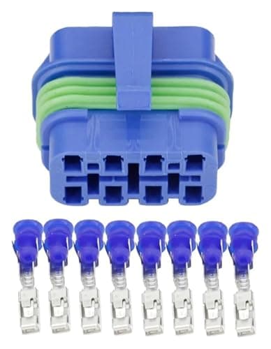 AICNRUT 8 Pin Blue Plastic Parts Automotive Waterproof Connector with Terminal DJ7087D-2.8-21 8P Connector(10 Sets) (5 Sets)