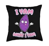 I Yam What I Yam Ube Pun Purple Yam Dad Joke Throw Pillow