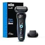 Braun Electric Shaver for Men, Series 5 5118s, Waterproof, Wet & Dry Shave, Turbo Shaving Mode, Foil Shaver with Precision Trimmer, Battery Powered, 50 Minute Battery Runtime