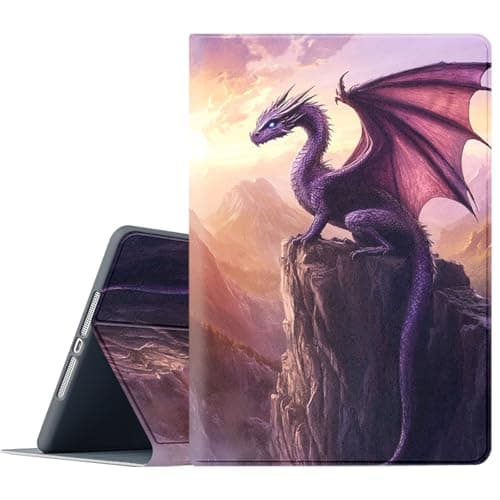 FGDRFGRW Case for iPad Pro 13 Inch 2025/2024 (8th/7th Generation,M5/M4),Adjustable Stand Auto Wake/Sleep Function Full Body Protection Cover - Purple Dragons