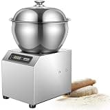 UORDBY Stand Bi-Directional Rotating Dough Mixing Machine, 5/8KG Stainless Steel Dough Mixer with Dual Rotation, Bowl, Lid & Timer,for Bakery Pizzeria,Restaurants 5KG
