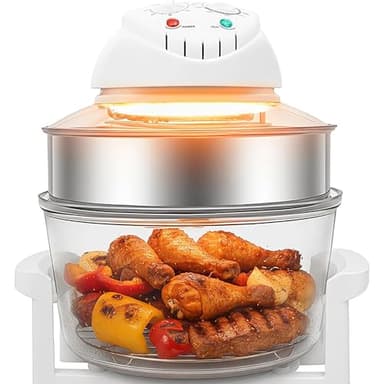 GYPSYFY Air Fryer, Glass air Fryer, 17-Liter Large Capacity Kitchen Appliance, Household air Fryer, with Timer, Easy-to-use air Fryer, White Family air Fryer
