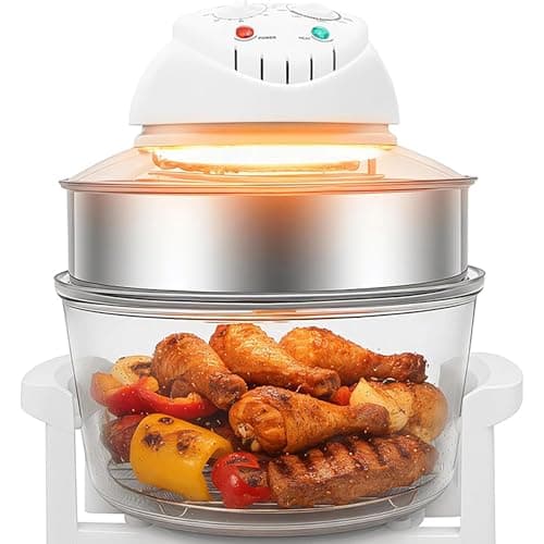 GYPSYFY Air Fryer, Glass air Fryer, 17-Liter Large Capacity Kitchen Appliance, Household air Fryer, with Timer, Easy-to-use air Fryer, White Family air Fryer