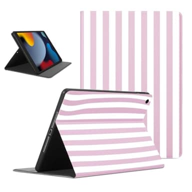 Mrtponk Cute Striped Tablet Case for iPad Air 5th/4th 2022/2020 10.9"/Air 11(M3 2025/M2 2024) 11", Geometric Vertical Stripes Cute Line Cases Lightweight Trifold Stand with Soft TPU Cover for Girl Boy