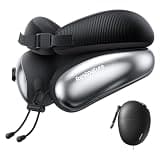 Restnature Travel Neck Pillow - Upgraded Memory Foam and Inflatable Loop Support, 360° Ergonomic Soft Support for Airplane, Car, Office, Train - Adjustable Fit, Washable Cover, Black