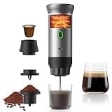 Portable Espresso Machine for Travel, Travel Coffee Maker 20-Bar Extraction, 150 ML,Coffee Maker Self-Heating with USB-C, Compatible with Ground Coffee & NS Capsule for Hiking and Camping (Green)