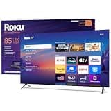 Roku Smart TV 85" Select Series, 4K HDR TV RokuTV with Enhanced Voice Remote Flat Screen LED TV w/ Wi-Fi for Streaming Live Local News, Sports - 85R4C5 (Renewed)