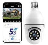 Chpuss Light Bulb Security Camera, 5G& 2.4GHz WiFi Security Cameras Wireless Outdoor for Home Security, 2-Way Audio Color Night Vision, Motion Detection Siren Alarm (5G & 2.4GHz - 1Pack)