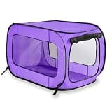 Beatrice Home Fashions Portable, Collapsible, Pop Up Kennel Travel Cat and Dog Crate, 32.5" L x 19.5" W x 19.5" H, Purple