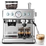 Electactic (2026 Upgrade) Espresso Machine with Grinder, 20 Bar Expresso Coffee Machines, Professional Coffee Maker for Latte & Cappuccino with Milk Frother&Steam Wand,Expresso Machines for Home