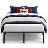 VASAGLE Full Metal Bed Frame 16 Inches Tall, 1100 lb Weight Capacity, No Box Spring Needed, with Under-Bed Storage, Easy Setup, Heavy-Duty Platform Bed, Mattress Retainers, Matte Black URMB662BD02S