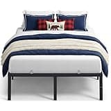 VASAGLE Full Metal Bed Frame 16 Inches Tall, 1100 lb Weight Capacity, No Box Spring Needed, with Under-Bed Storage, Easy Setup, Heavy-Duty Platform Bed, Mattress Retainers, Matte Black URMB662BD02S