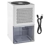 Mini USB Dehumidifier for Home, Quiet Bedroom Dehumidifier, Compact Bathroom Moisture Absorber, Up to 30 ㎡ Dehumidifying Area, 33.8 fl oz / 1 L Water Tank, ABS Design