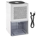 Mini USB Dehumidifier for Home, 33.8 fl oz, 1 L Water Tank, Quiet Bedroom Moisture Absorber for Bathroom, Covers Up to 30 ㎡, Compact ABS Design, Effective Small Space Dehumidifying