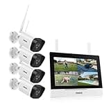 ANNKE 5MP Wireless Security Camera System with 7" Touchscreen Monitor, 4CH NVR with 4Pcs 5MP Outdoor WiFi Cameras, 2-Way Audio, IP66, Motion Detection, H.264+, 100ft Night Vision