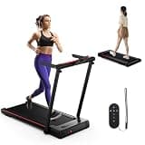 GYMAX Treadmill with Desk, 3 in 1 Under Desk Walking Pad with Removable Desktop, LED Monitor, 12 Preset Programs, Built-in Speaker & Remote, Foldable Treadmill for Office Home Gym (Black)