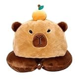 IN Chenthy Capybara U-Shaped Travel Pillow with Hood, Cute Neck Pillow for Airplanes Trains and Cars