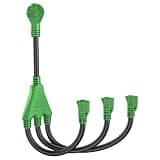 RVGUARD Generator Splitter, NEMA TT-30P to Three 5-20R, Power Adapter Cord, Easy-Grip Handle, ETL Listed Generator Adapter Cord